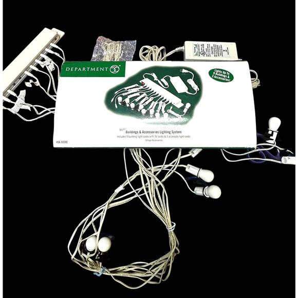 Department 56 Building Accessories Lighting Sys 56.53500 And 3 Cord Set 56.53598 - Picture 6 of 13